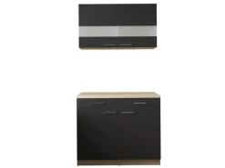 Respekta Küchenmöbel-Set 9 Merle 100 cm Schwarz