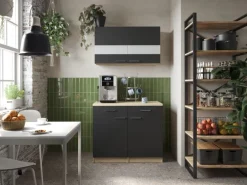 Respekta Küchenmöbel-Set 9 Merle 100 cm Schwarz