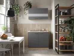 Respekta Küchenmöbel-Set 1 Merle 100 cm Grau