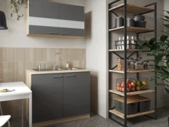 Respekta Küchenmöbel-Set 1 Merle 100 cm Grau