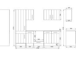 Respekta Küchenzeile Anton 270 cm Lärche Weiß matt