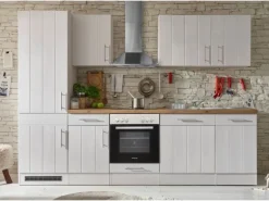 Respekta Küchenzeile Anton 280 cm Lärche Weiß Matt (DAH CH22058IXB)