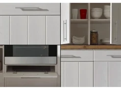 Respekta Küchenzeile Anton 220 cm Lärche Weiß Matt (DAH CH22078IXB)