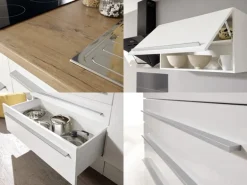 Respekta Küchenzeile Gabriel 320 cm mit Kücheninsel Grau Hochglanz