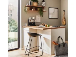 Respekta Küchenzeile Gabriel 320 cm mit Kücheninsel Weiß Hochglanz