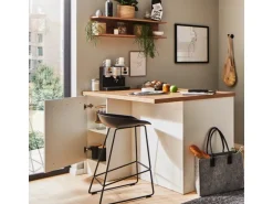 Respekta Küchenzeile Gabriel 320 cm mit Kücheninsel Weiß Hochglanz