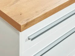 Respekta Küchenzeile Gabriel 320 cm mit Kücheninsel Weiß Hochglanz