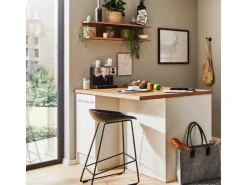 Respekta Küchenzeile Gabriel 290 cm mit Kücheninsel Weiß Hochglanz