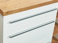 Respekta Küchenzeile Gabriel 290 cm mit Kücheninsel Weiß Hochglanz