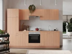 Respekta Küchenzeile KB270BBE 270 cm Buche Nachbildung