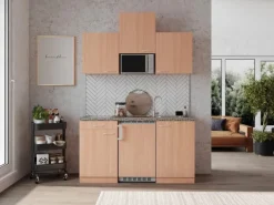 Respekta Küchenzeile KB150BBMIC 150 cm Buche