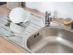 Respekta Küchenzeile KB280ESG 280 cm Grau-Eiche Sägerau Nachbildung