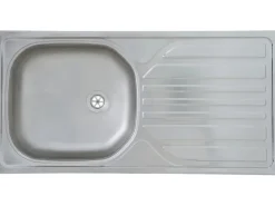 Respekta Küchenzeile KB180ESGMI 180 cm Grau-Eiche Sägeräu Nachbildung