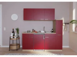 Respekta Küchenzeile KB180ESRC 180 cm Rot-Eiche Sonoma Sägerau Nachbildung