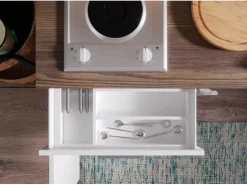 Respekta Küchenzeile KB150EYWMI 150 cm Weiß-Eiche York Nachbildung