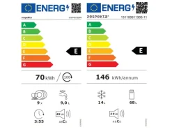 Respekta Küchenzeile KB225EYWC 225 cm Weiß-Eiche York Nachbildung