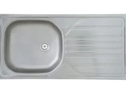 Respekta Küchenzeile KB150WGMI 150 cm Grau-Weiß Glänzend