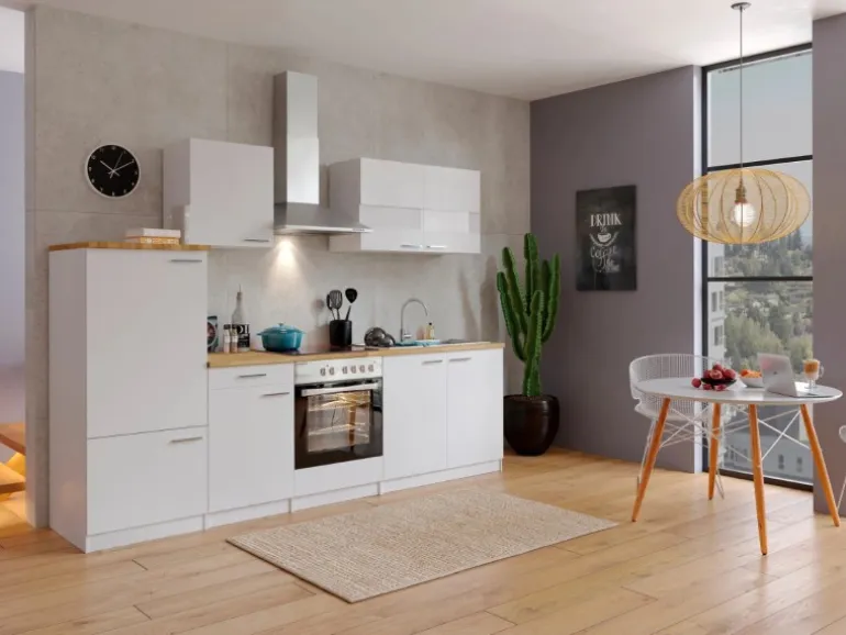 Respekta Küchenzeile KB270WWC 270 cm Weiß