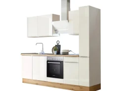Respekta Küchenzeile Marleen 250 cm Artisan-Eiche Weiß