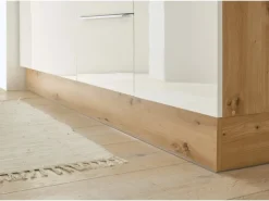 Respekta Küchenzeile Marleen 220 cm Artisan-Eiche Weiß Hochglanz