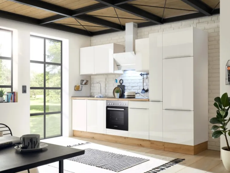 Respekta Küchenzeile Marleen 310 cm Artisan-Eiche Weiß