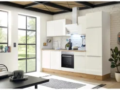 Respekta Küchenzeile Marleen 280 cm Artisan-Eiche Weiß