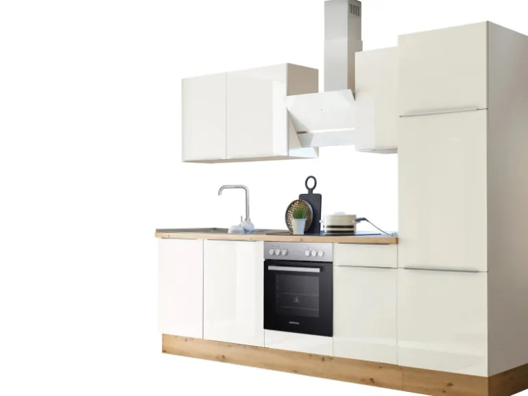 Respekta Küchenzeile Marleen 280 cm Artisan-Eiche Weiß
