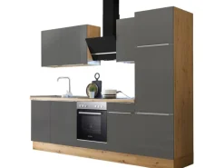 Respekta Küchenzeile Marleen 280 cm Artisan-Eiche Grau Matt