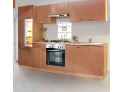 Respekta Küchenzeile ohne E-Geräte LBKB270BBMA 270 cm Buche Nachbildung