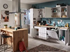 Respekta Landhaus Inselküche Anton 310 cm Lärche Weiß