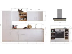 Respekta Landhaus Inselküche Anton 280 cm Lärche Weiß