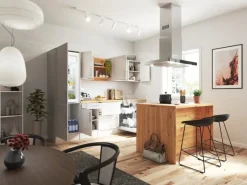 Respekta Landhaus Inselküche Anton 280 cm Lärche Weiß