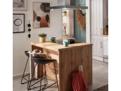 Respekta Landhaus Inselküche Anton 280 cm Lärche Weiß