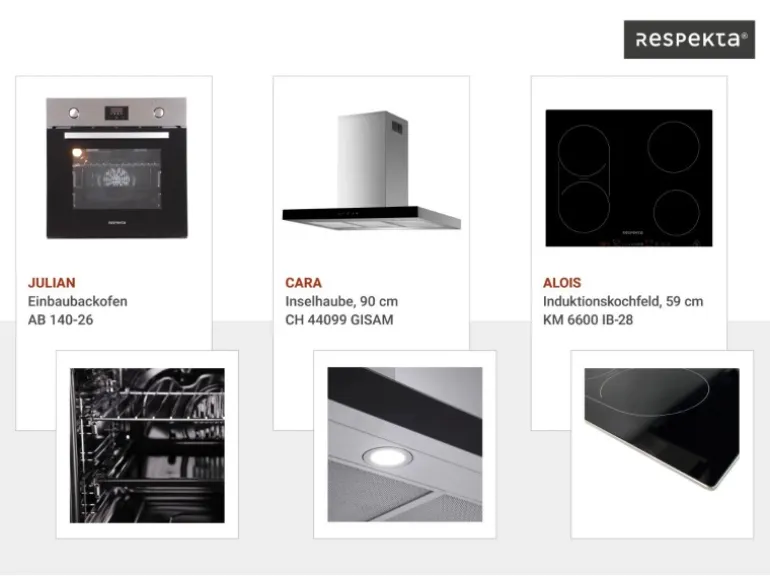 Respekta Landhaus Winkelküche/ Inselküche Anton 280 x 172 cm Lärche Weiß