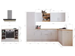 Respekta Landhaus Winkelküche/ Inselküche Anton 280 x 172 cm Lärche Weiß