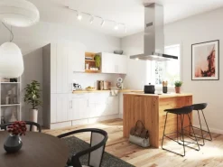 Respekta Landhaus Winkelküche/ Inselküche Anton 280 x 172 cm Lärche Weiß