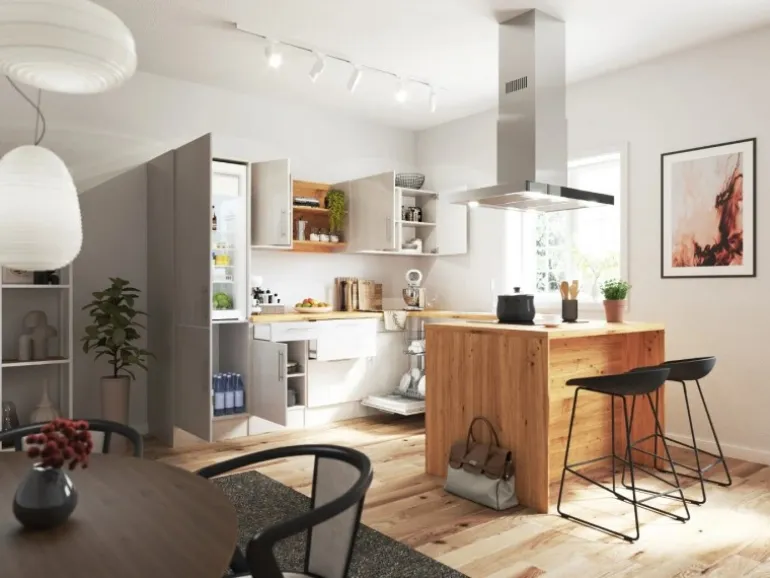 Respekta Landhaus Winkelküche/ Inselküche Anton 280 x 172 cm Lärche Weiß