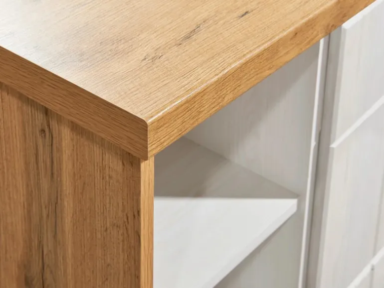 Respekta Landhaus Winkelküche/ Inselküche Anton 310 x 172 cm Lärche Weiß