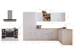 Respekta Landhaus Winkelküche/ Inselküche Anton 310 x 172 cm Lärche Weiß