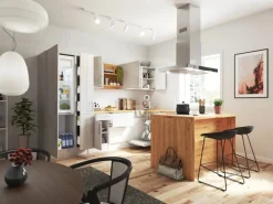 Respekta Landhaus Winkelküche/ Inselküche Anton 310 x 172 cm Lärche Weiß