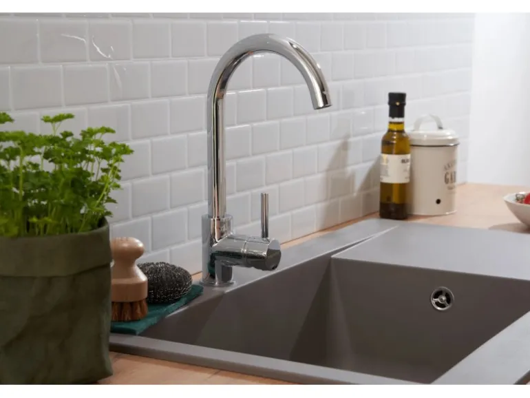 Respekta Mineralite Einbauspüle Denver 86 x 50 cm Betongrau