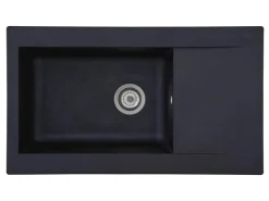 Respekta Mineralite Einbauspüle Denver 86 x 50 cm Schwarz