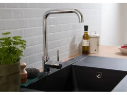 Respekta Mineralite Einbauspüle Denver 86 x 50 cm Schwarz