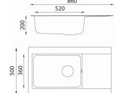 Respekta Mineralite Einbauspüle Denver 86 x 50 cm Schwarz