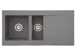 Respekta Mineralite Einbauspüle Denver 100 x 50 cm Betongrau