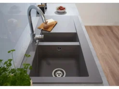 Respekta Mineralite Einbauspüle Denver 100 x 50 cm Betongrau