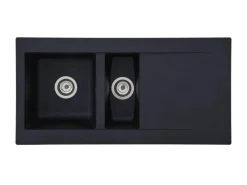 Respekta Mineralite Einbauspüle Denver 100 x 50 cm Schwarz