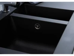 Respekta Mineralite Einbauspüle Denver 100 x 50 cm Schwarz