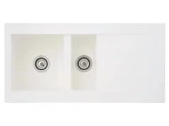 Respekta Mineralite Einbauspüle Denver 100 x 50 cm Weiß