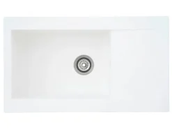Respekta Mineralite Einbauspüle Denver 86 x 50 cm Weiß